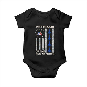 Veteran Of The US Air Force Baby Onesie Vintage Camo USA Flag Veterans TS10 Black Print Your Wear