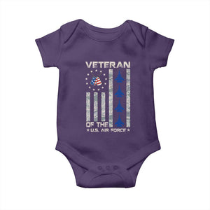 Veteran Of The US Air Force Baby Onesie Vintage Camo USA Flag Veterans TS10 Purple Print Your Wear