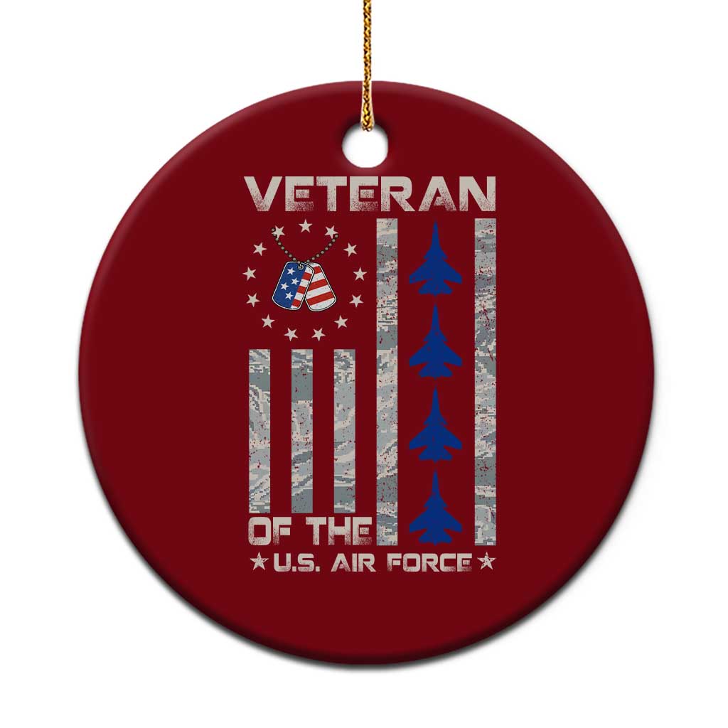 Veteran Of The US Air Force Ceramic Ornament Vintage Camo USA Flag Veterans TS10 1pc Red Print Your Wear