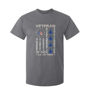 Veteran Of The US Air Force T Shirt For Kid Vintage Camo USA Flag Veterans TS10 Charcoal Print Your Wear