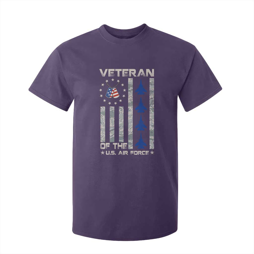 Veteran Of The US Air Force T Shirt For Kid Vintage Camo USA Flag Veterans TS10 Purple Print Your Wear