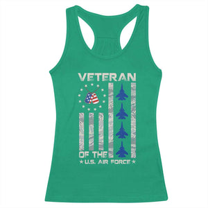Veteran Of The US Air Force Racerback Tank Top Vintage Camo USA Flag Veterans TS10 Irish Green Print Your Wear