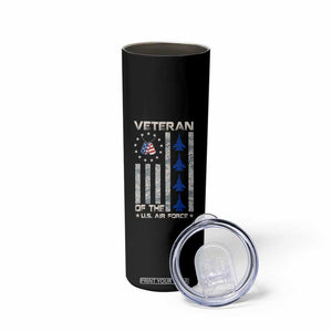 Veteran Of The US Air Force Skinny Tumbler Vintage Camo USA Flag Veterans TS10 Print Your Wear