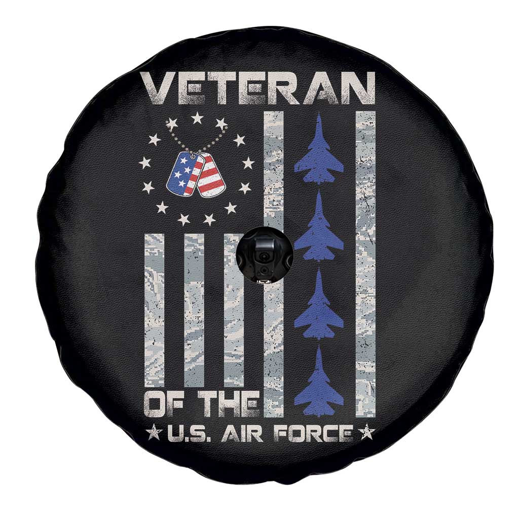 Veteran Of The US Air Force Spare Tire Cover Vintage Camo USA Flag Veterans TS10 Print Your Wear