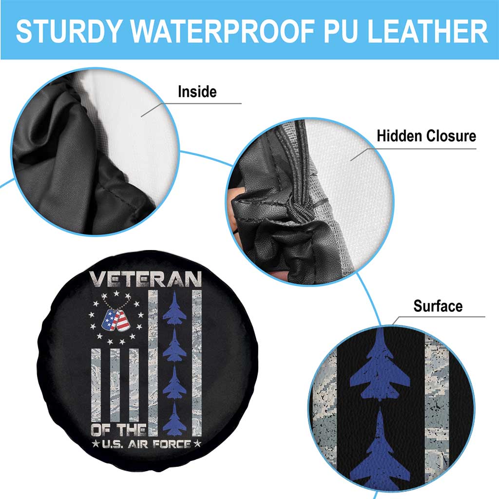 Veteran Of The US Air Force Spare Tire Cover Vintage Camo USA Flag Veterans TS10 Print Your Wear