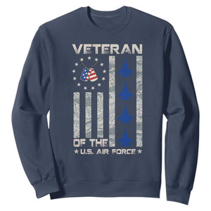 Veteran Of The US Air Force Sweatshirt Vintage Camo USA Flag Veterans TS10 Navy Print Your Wear