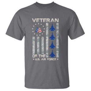 Veteran Of The US Air Force T Shirt Vintage Camo USA Flag Veterans TS10 Charcoal Print Your Wear