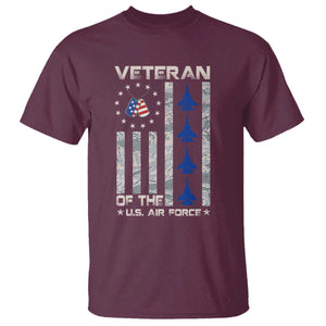 Veteran Of The US Air Force T Shirt Vintage Camo USA Flag Veterans TS10 Maroon Print Your Wear