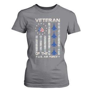 Veteran Of The US Air Force T Shirt For Women Vintage Camo USA Flag Veterans TS10 Charcoal Print Your Wear
