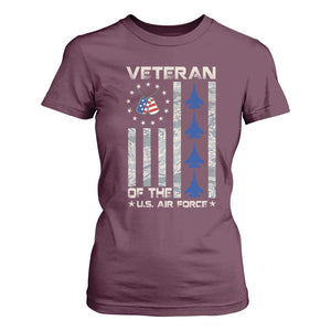 Veteran Of The US Air Force T Shirt For Women Vintage Camo USA Flag Veterans TS10 Maroon Print Your Wear