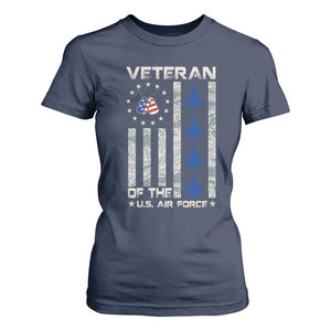 Veteran Of The US Air Force T Shirt For Women Vintage Camo USA Flag Veterans TS10 Navy Print Your Wear