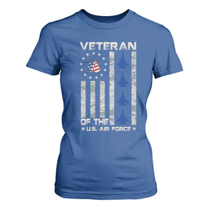 Veteran Of The US Air Force T Shirt For Women Vintage Camo USA Flag Veterans TS10 Royal Blue Print Your Wear