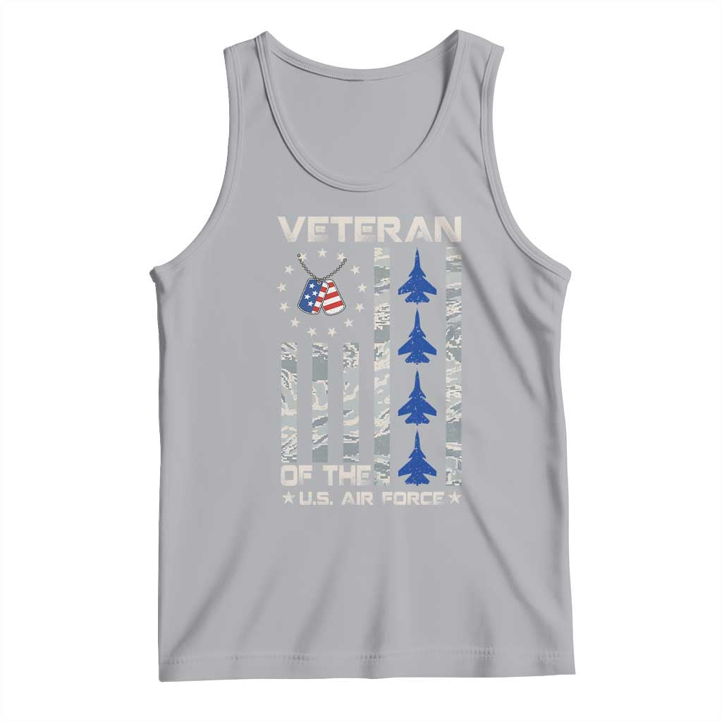 Veteran Of The US Air Force Tank Top Vintage Camo USA Flag Veterans TS10 Athletic Heather Print Your Wear