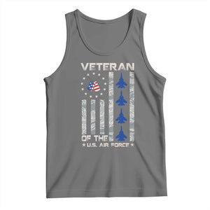 Veteran Of The US Air Force Tank Top Vintage Camo USA Flag Veterans TS10 Black Heather Print Your Wear