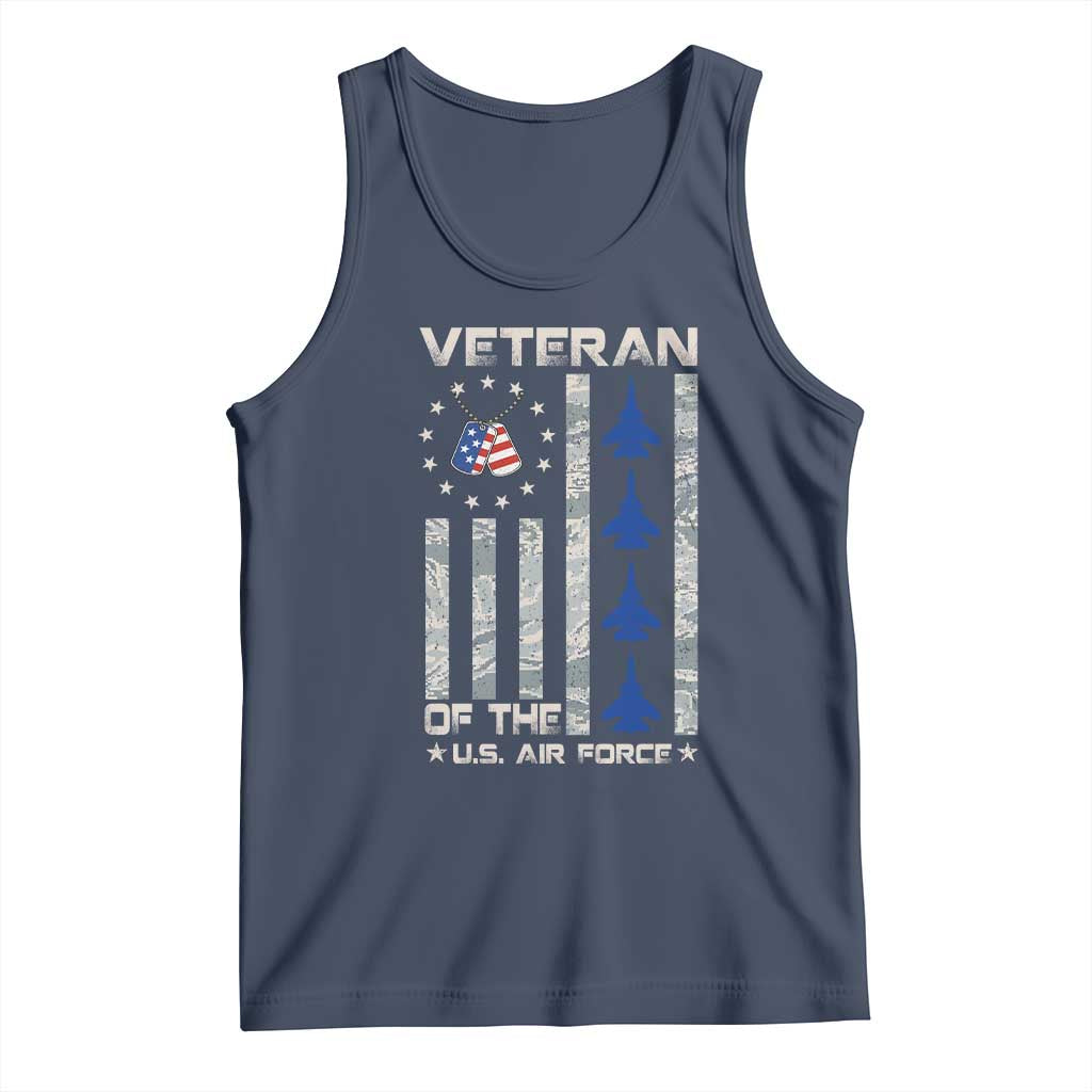 Veteran Of The US Air Force Tank Top Vintage Camo USA Flag Veterans TS10 Navy Print Your Wear