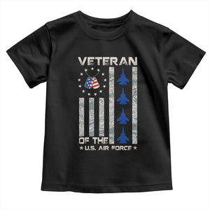 Veteran Of The US Air Force Toddler T Shirt Vintage Camo USA Flag Veterans TS10 Black Print Your Wear