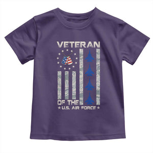 Veteran Of The US Air Force Toddler T Shirt Vintage Camo USA Flag Veterans TS10 Purple Print Your Wear