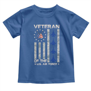 Veteran Of The US Air Force Toddler T Shirt Vintage Camo USA Flag Veterans TS10 Royal Blue Print Your Wear