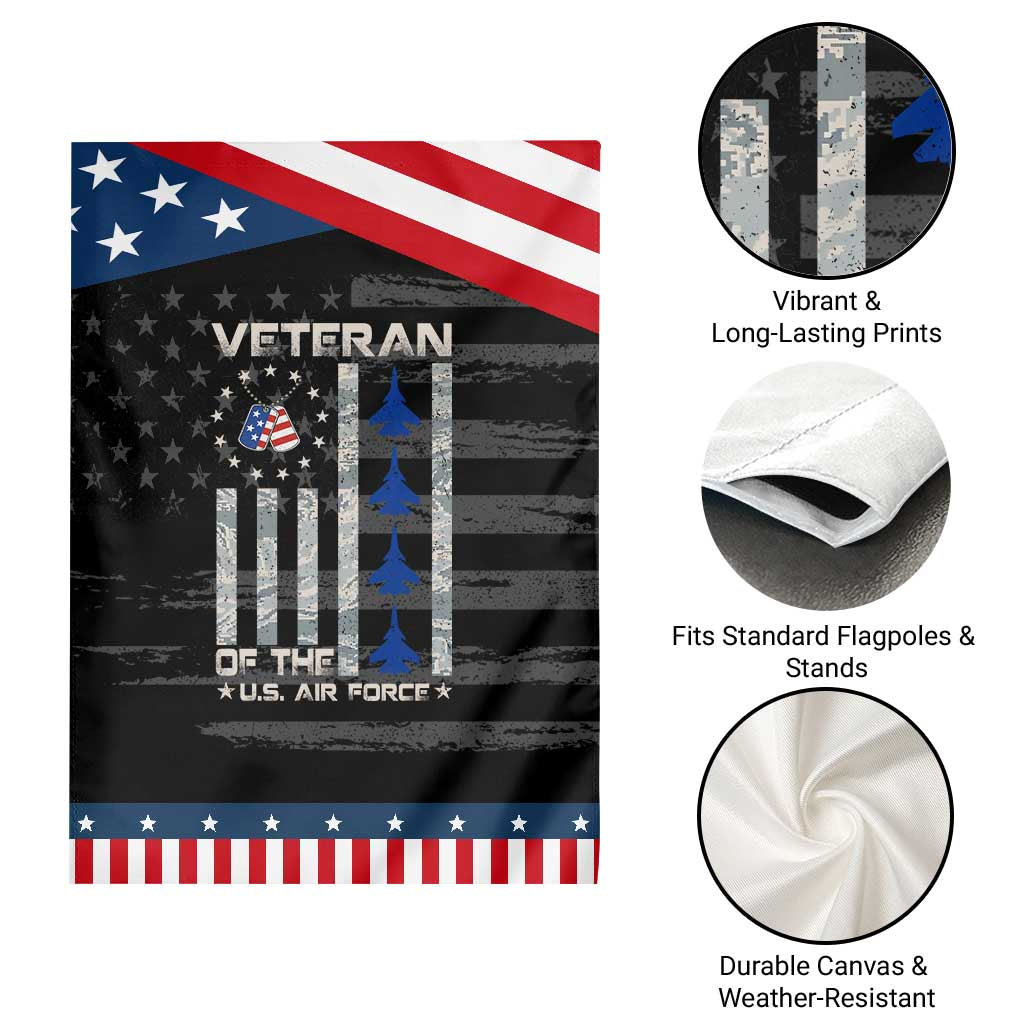 Veteran Of The US Air Force Garden Flag Vintage Camo USA Flag Veterans TS10 Print Your Wear