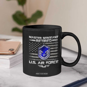 Retired Master Sergeant Of The Air Force Veteran Coffee Mug Vintage USA Flag Veterans TS10 Print Your Wear