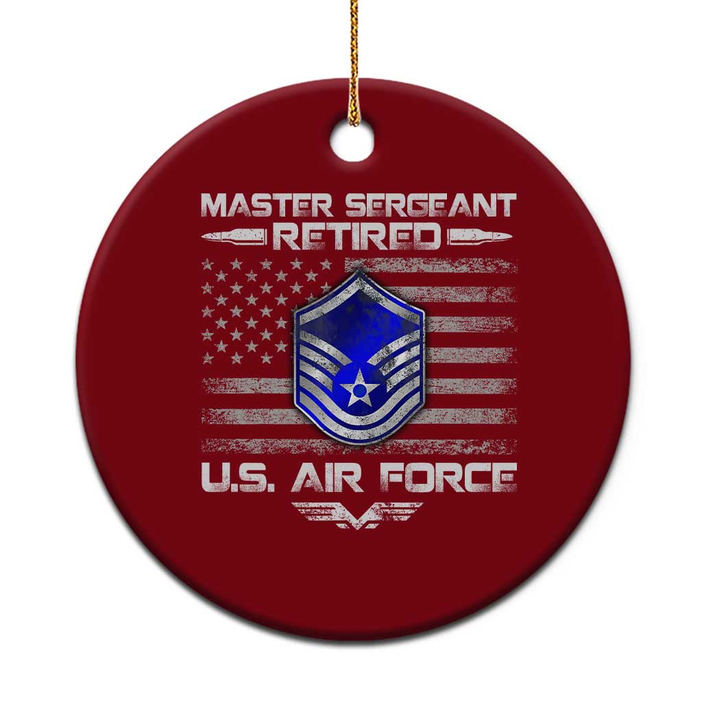 Retired Master Sergeant Of The Air Force Veteran Ceramic Ornament Vintage USA Flag Veterans TS10 1pc Red Print Your Wear