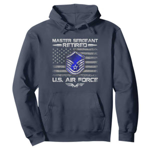 Retired Master Sergeant Of The Air Force Veteran Hoodie Vintage USA Flag Veterans TS10 Navy Print Your Wear