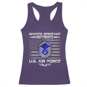 Retired Master Sergeant Of The Air Force Veteran Racerback Tank Top Vintage USA Flag Veterans TS10 Purple Print Your Wear