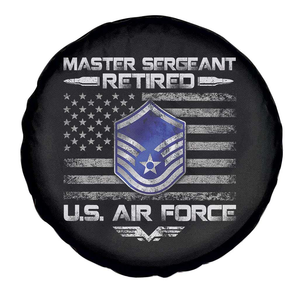 Retired Master Sergeant Of The Air Force Veteran Spare Tire Cover Vintage USA Flag Veterans TS10 Print Your Wear