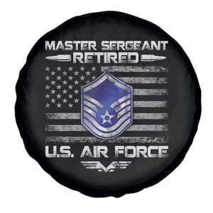 Retired Master Sergeant Of The Air Force Veteran Spare Tire Cover Vintage USA Flag Veterans TS10 Print Your Wear