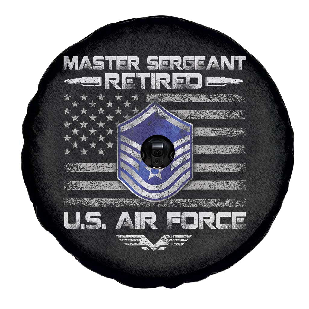Retired Master Sergeant Of The Air Force Veteran Spare Tire Cover Vintage USA Flag Veterans TS10 Print Your Wear