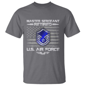 Retired Master Sergeant Of The Air Force Veteran T Shirt Vintage USA Flag Veterans TS10 Charcoal Print Your Wear
