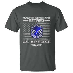 Retired Master Sergeant Of The Air Force Veteran T Shirt Vintage USA Flag Veterans TS10 Dark Heather Print Your Wear