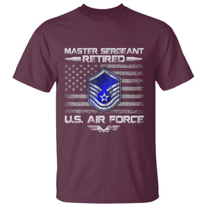 Retired Master Sergeant Of The Air Force Veteran T Shirt Vintage USA Flag Veterans TS10 Maroon Print Your Wear