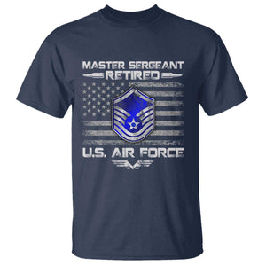 Retired Master Sergeant Of The Air Force Veteran T Shirt Vintage USA Flag Veterans TS10 Navy Print Your Wear