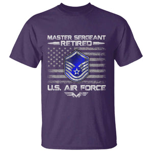 Retired Master Sergeant Of The Air Force Veteran T Shirt Vintage USA Flag Veterans TS10 Purple Print Your Wear
