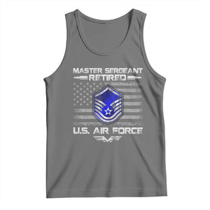 Retired Master Sergeant Of The Air Force Veteran Tank Top Vintage USA Flag Veterans TS10 Black Heather Print Your Wear