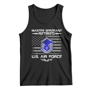 Retired Master Sergeant Of The Air Force Veteran Tank Top Vintage USA Flag Veterans TS10 Black Print Your Wear