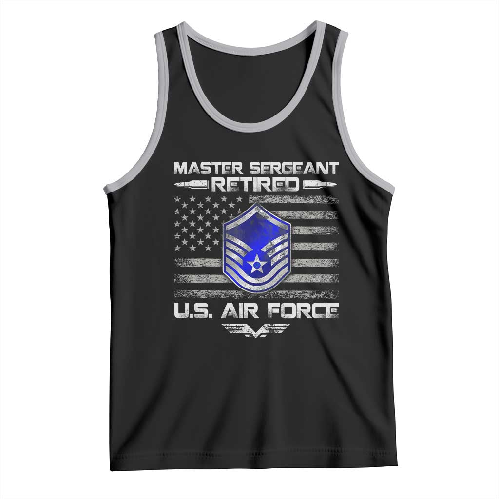Retired Master Sergeant Of The Air Force Veteran Tank Top Vintage USA Flag Veterans TS10 Black Athletic Heather Print Your Wear