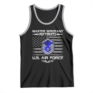 Retired Master Sergeant Of The Air Force Veteran Tank Top Vintage USA Flag Veterans TS10 Black Athletic Heather Print Your Wear