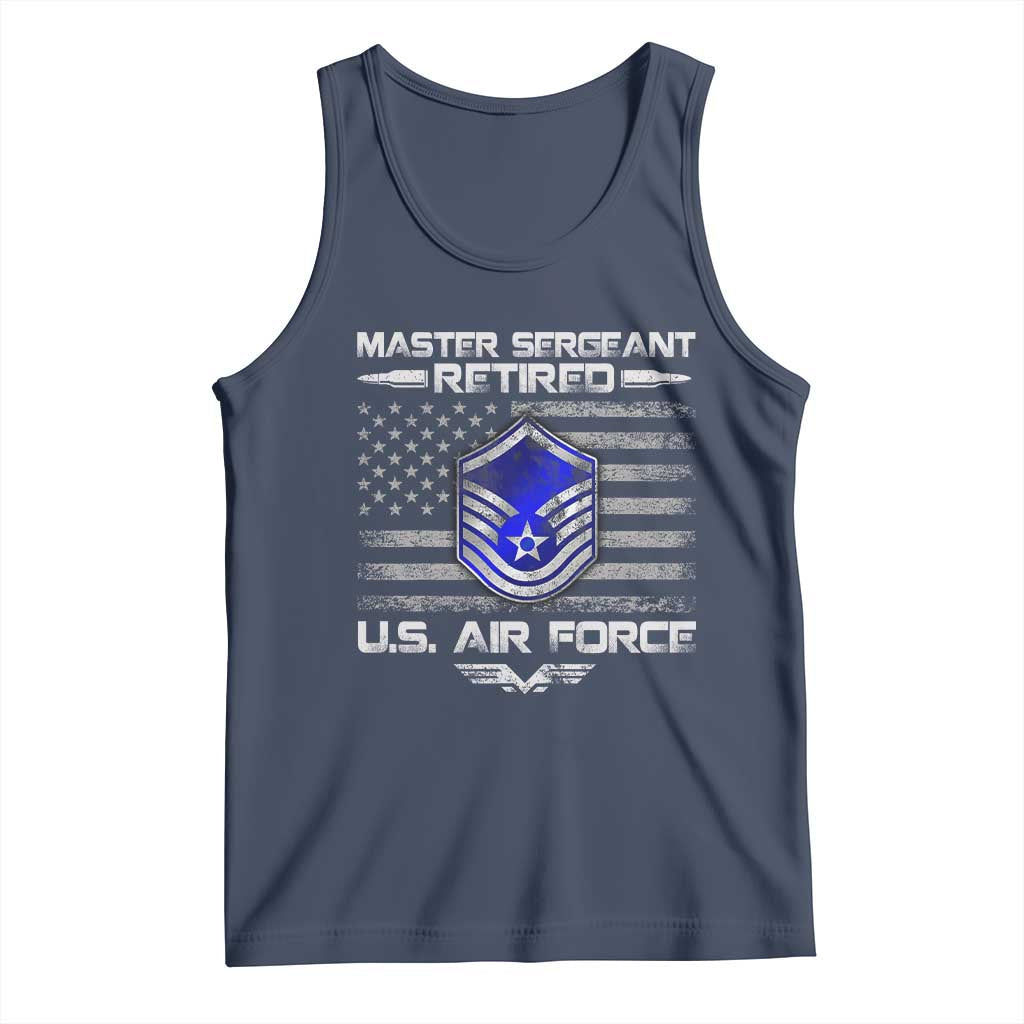 Retired Master Sergeant Of The Air Force Veteran Tank Top Vintage USA Flag Veterans TS10 Navy Print Your Wear