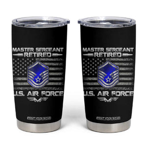 Retired Master Sergeant Of The Air Force Veteran Tumbler Cup Vintage USA Flag Veterans TS10 Black Print Your Wear