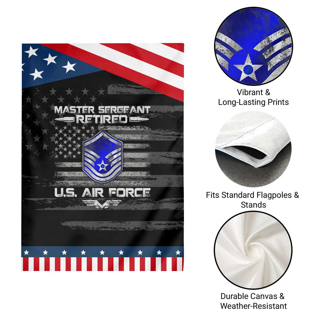 Retired Master Sergeant Of The Air Force Veteran Garden Flag Vintage USA Flag Veterans TS10 Print Your Wear