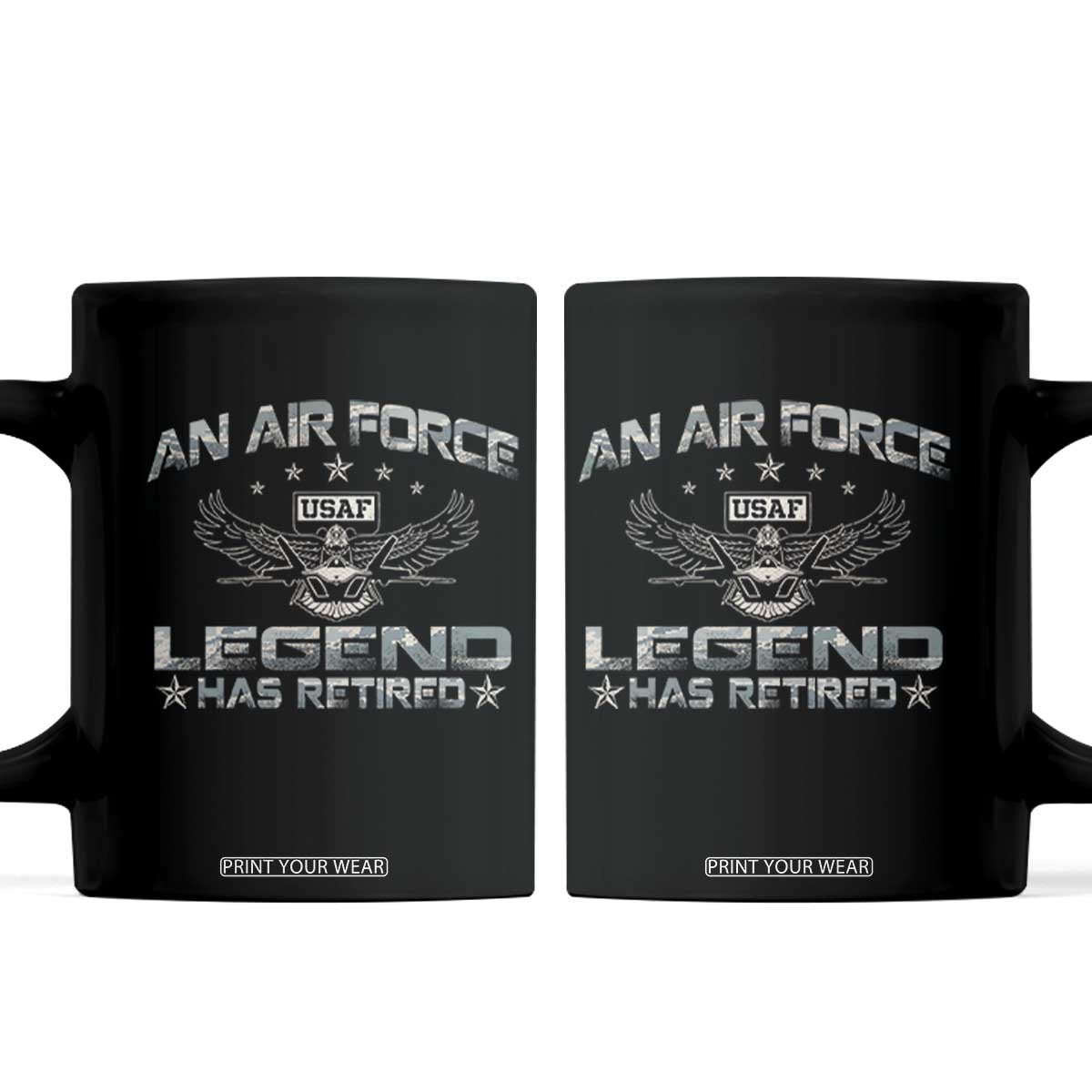 An Air Force Legend Has Retired Coffee Mug Vintage Camo US Veteran TS10 Black Print Your Wear