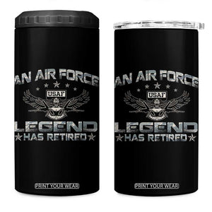 An Air Force Legend Has Retired 4 in 1 Can Cooler Tumbler Vintage Camo US Veteran TS10 One Size: 16 oz Black Print Your Wear