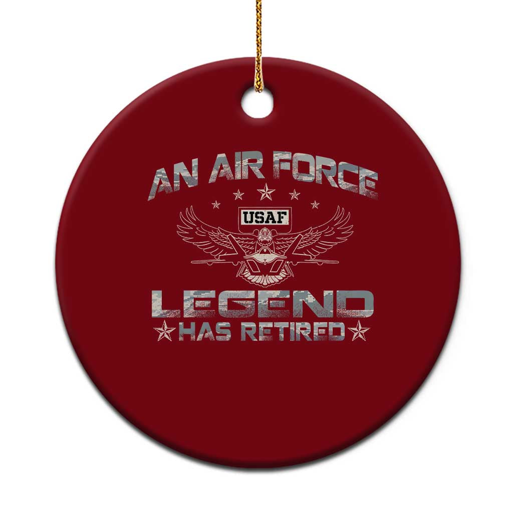 An Air Force Legend Has Retired Ceramic Ornament Vintage Camo US Veteran TS10 1pc Red Print Your Wear