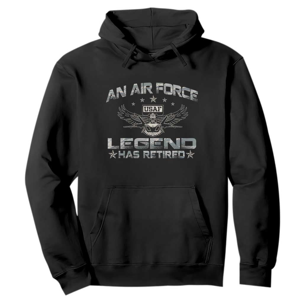 An Air Force Legend Has Retired Hoodie Vintage Camo US Veteran TS10 Black Print Your Wear