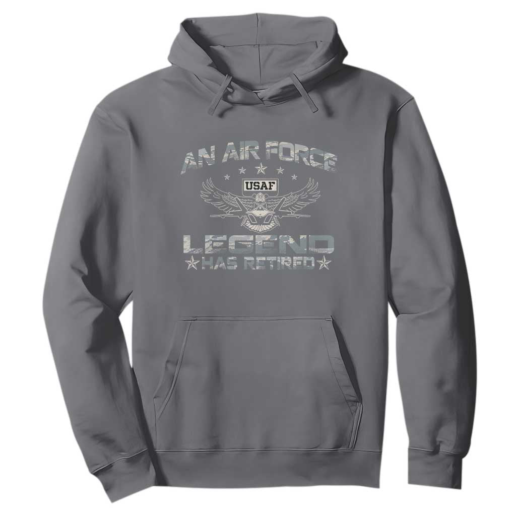 An Air Force Legend Has Retired Hoodie Vintage Camo US Veteran TS10 Charcoal Print Your Wear