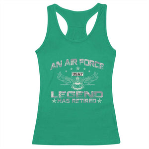An Air Force Legend Has Retired Racerback Tank Top Vintage Camo US Veteran TS10 Irish Green Print Your Wear