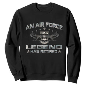 An Air Force Legend Has Retired Sweatshirt Vintage Camo US Veteran TS10 Black Print Your Wear