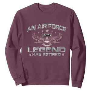 An Air Force Legend Has Retired Sweatshirt Vintage Camo US Veteran TS10 Maroon Print Your Wear
